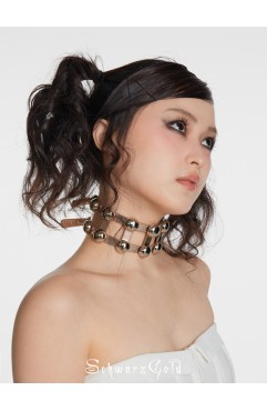 Champagne Golden Leather Choker
