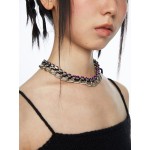 Purple Zircon Cuban Necklace