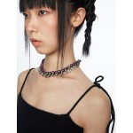 Purple Zircon Cuban Necklace