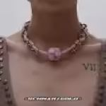 Chain Pink Leather Choker