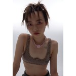 Chain Pink Leather Choker