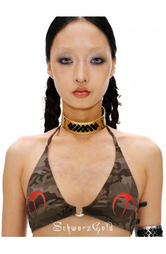 Gold&Sliver Rivet Leather Choker