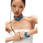 25ss Bullet Blue Leather Bracelet