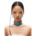 25ss Bullet Blue Leather Choker