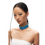 25ss Bullet Blue Leather Choker