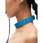 25ss Bullet Blue Leather Choker